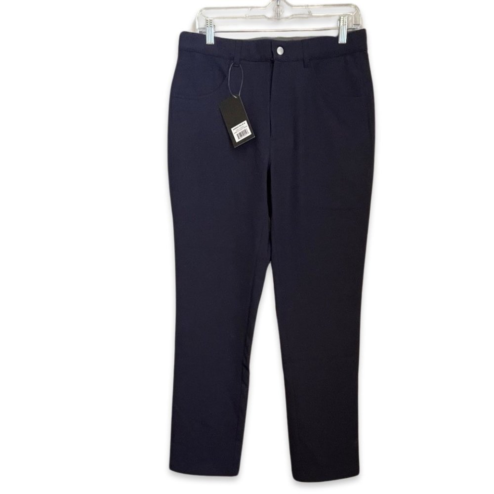 Blue 5 Pocket Stretch Waist Flat Front Golf Pants size 30 NWT